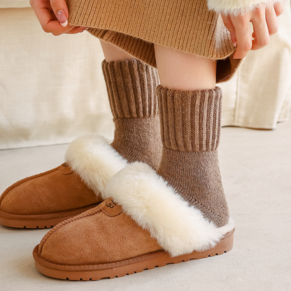 Fall/Winter Silky Thick Wool Socks (Multicolor, 5-Pack)