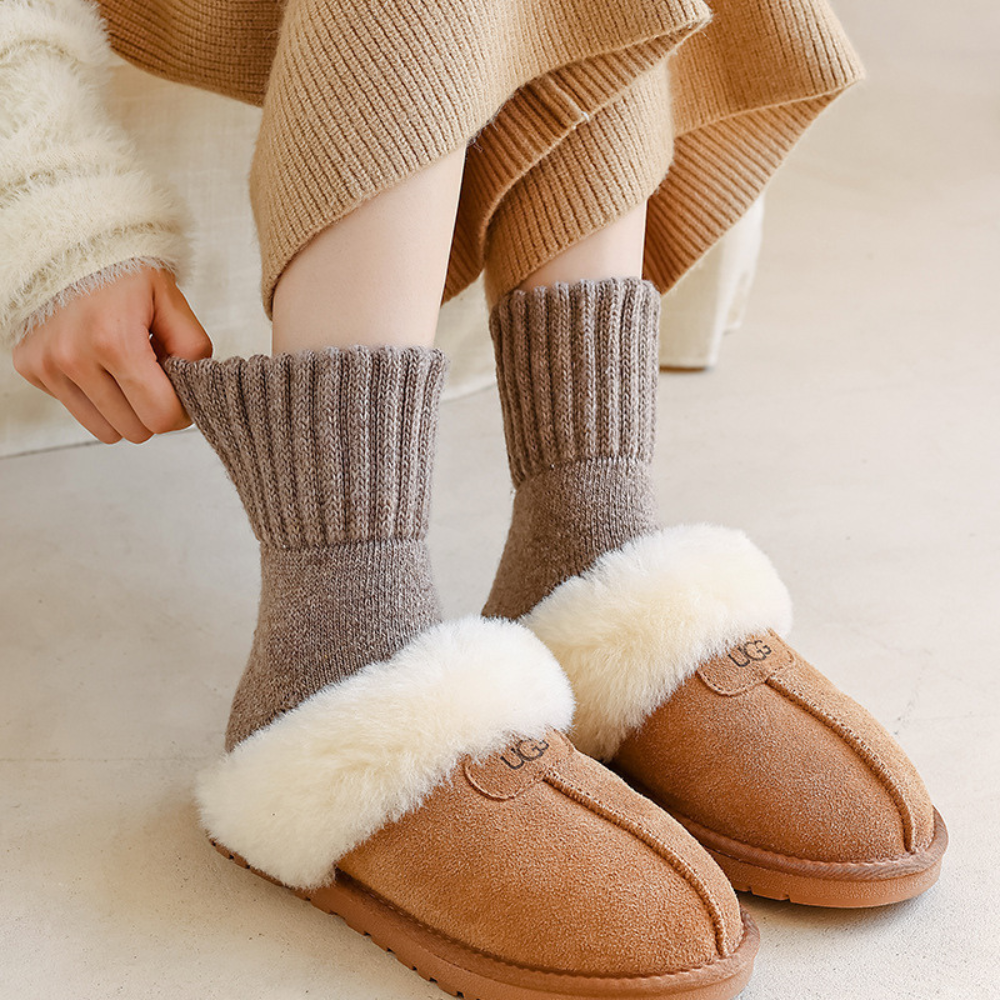 Fall/Winter Silky Thick Wool Socks (Multicolor, 5-Pack)
